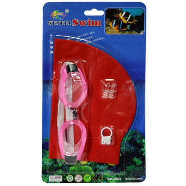 Swimming Goggles With Hat Set Red Summer