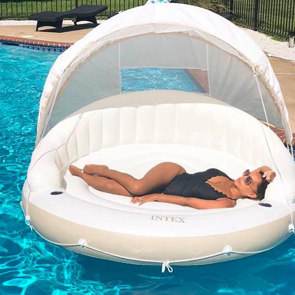 Intex  Inflatable Canopy Island Sun Shelter Floating - Karout Online -Karout Online Shopping In lebanon - Karout Express Delivery 
