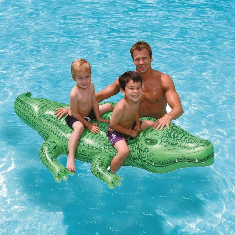 Intex Giant Gator Childrens Large Inflatable Ride On Alligator With Four Grab Handles #58562Np