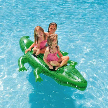 Intex Giant Gator Childrens Large Inflatable Ride On Alligator With Four Grab Handles #58562Np
