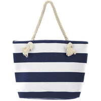 Beach Bag / J-313 Striped Navy & White Summer