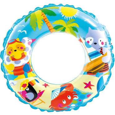 Intex Inflatable Transparent Ring Swim Tube 59242 Blue Animals Summer