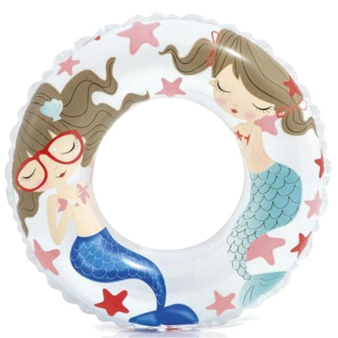Intex Inflatable Transparent Ring Swim Tube 59242 Light Blue Mermaid Summer