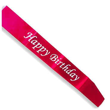 Happy Birthday Sash / E-44 /221394 Fuchsia Birthday & Party Supplies