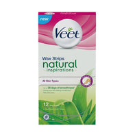Veet Wax Strips 12pcs Natural Aloe Vera Body.