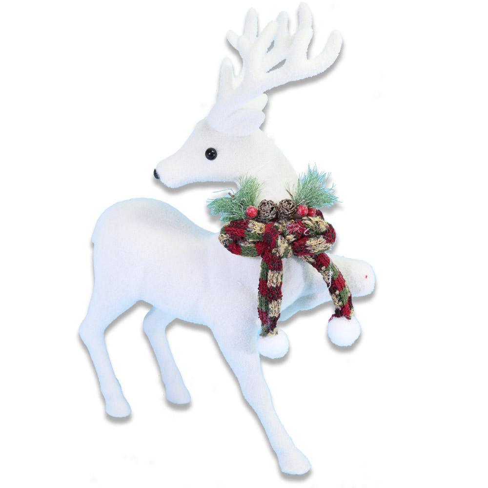 Christmas Foam Standing Gazelle With Red Scarf.