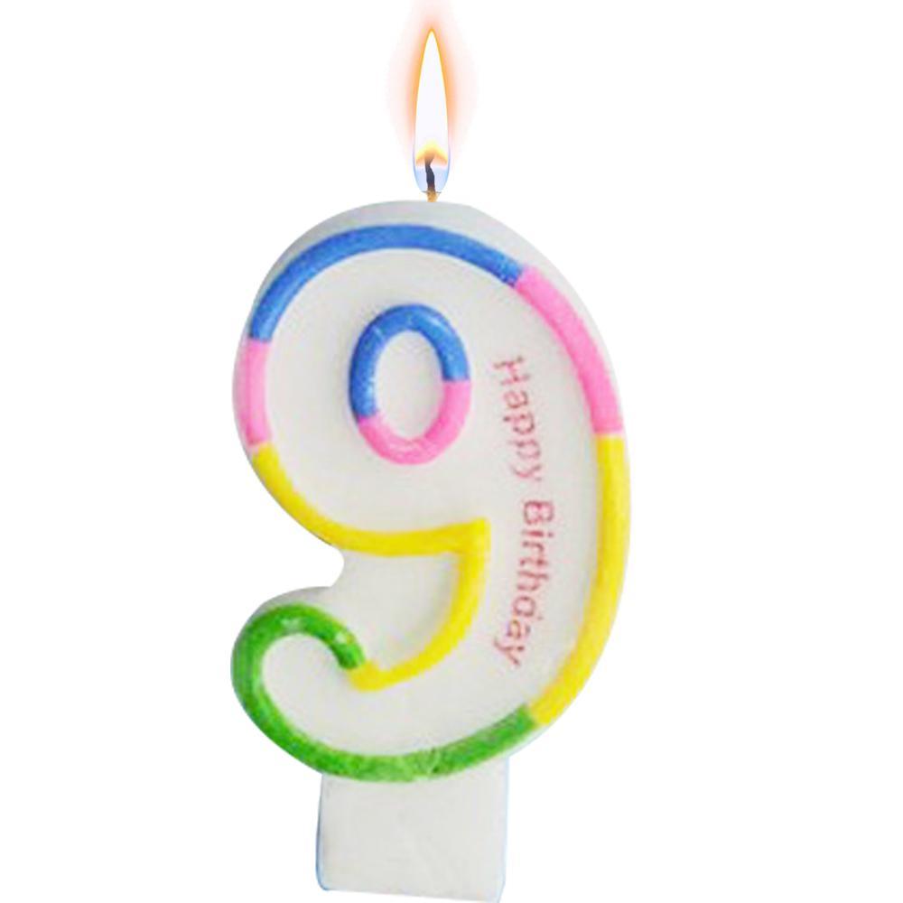 Birthday-Glitter Big Numbers Candle / I-117 9 Birthday & Party Supplies