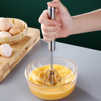 **(NET)** Stainless Steel Household Egg Beater Manual Kitchen Cream Beater Egg Mixer / 22FK180