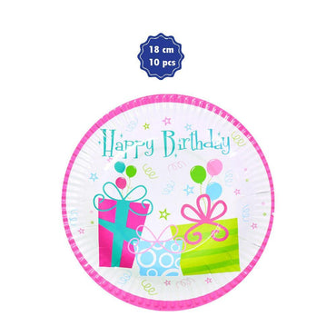 Happy Birthday - Paper Plates 18 cm (10 pcs).