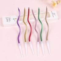 Birthday Rainbow Bending Spiral Candles 6 Pcs / KC22-130