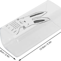 **NET**Clear Square Tall Glass Drinkware Cup Printed Cute Animal Pattern 400ml / 9961409446046