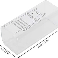 **NET**Clear Square Tall Glass Drinkware Cup Printed Cute Animal Pattern 400ml / 9961409446046