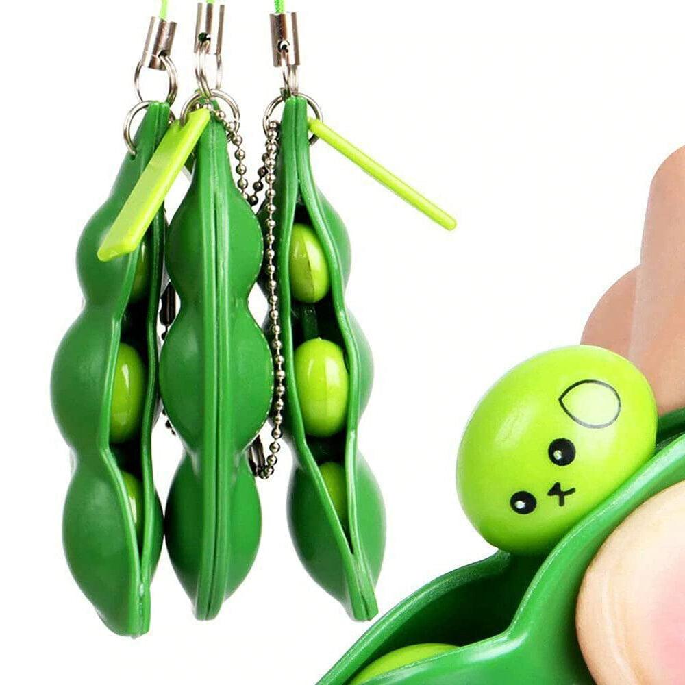 Pop It Squishy Squeeze Peas Stress Rubber Keychain Toy / PO-28 - Karout Online -Karout Online Shopping In lebanon - Karout Express Delivery 