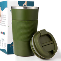 **(NET)**Stainless Steel Travel Coffee Mug Vacuum Insulated Reusable Coffee Tumbler Cup 510ml