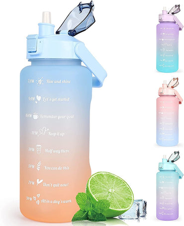 **NET** Motivational Water Bottle With Straw  Leakproof Sports Water Bottle for Gym Camping Tour / 51588 / JR23-12 / JR23-14