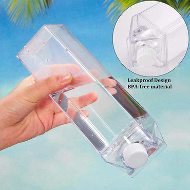 **(NET)**Transparent Portable Plastic Reusable Bottle Juice Water Sports Cup 500ml