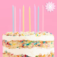 Birthday Long Thin Candles 8 Pcs / 22FK145