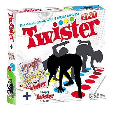 2 in 1 Twister Game with Finger Twister and Spin Wheel.