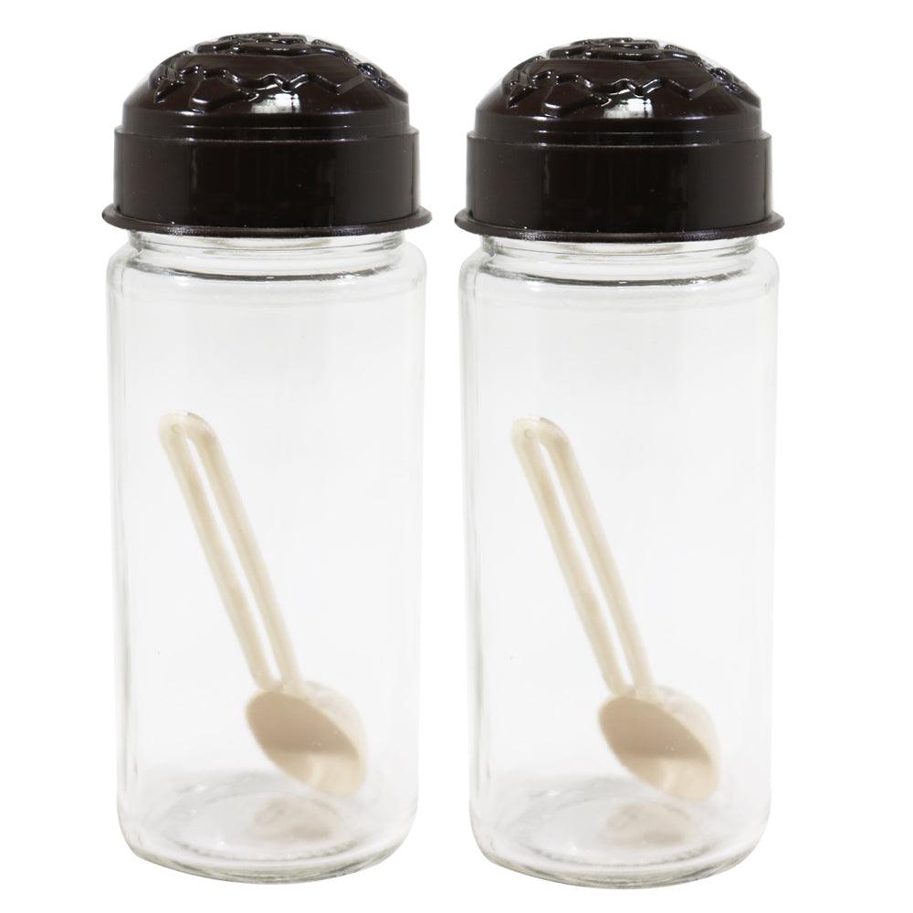 Joury Glass Jar with spoon set of Two / 0240 - Karout Online -Karout Online Shopping In lebanon - Karout Express Delivery 