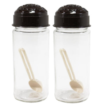 Joury Glass Jar with spoon set of Two / 0240 - Karout Online -Karout Online Shopping In lebanon - Karout Express Delivery 