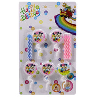Birthday - Candles With Holders ( 5 Pcs) Mikey Mouse Birthday & Party Supplies