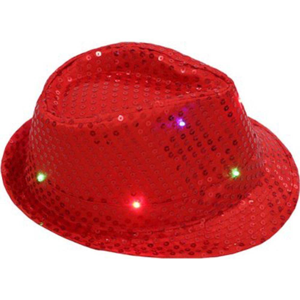 Glitter Red Hat With Light 8848-2/l-340/l-341 Halloween
