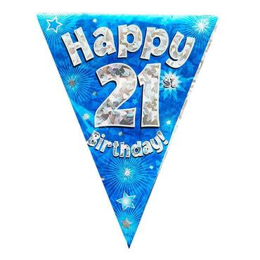 Happy 21 Birthday Flag Banner (10 Pcs) Birthday & Party Supplies
