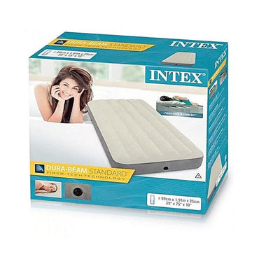 Intex Dura Beam Single High Airbed / 1.52m x 2.03m x 25cm - Karout Online -Karout Online Shopping In lebanon - Karout Express Delivery 