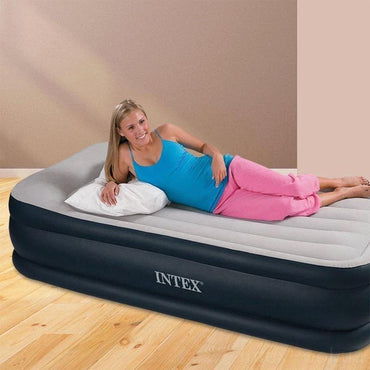 Intex Dura-Beam Standard Deluxe Pillow Rest Airbed with Built-in Electric Pump - Karout Online -Karout Online Shopping In lebanon - Karout Express Delivery 