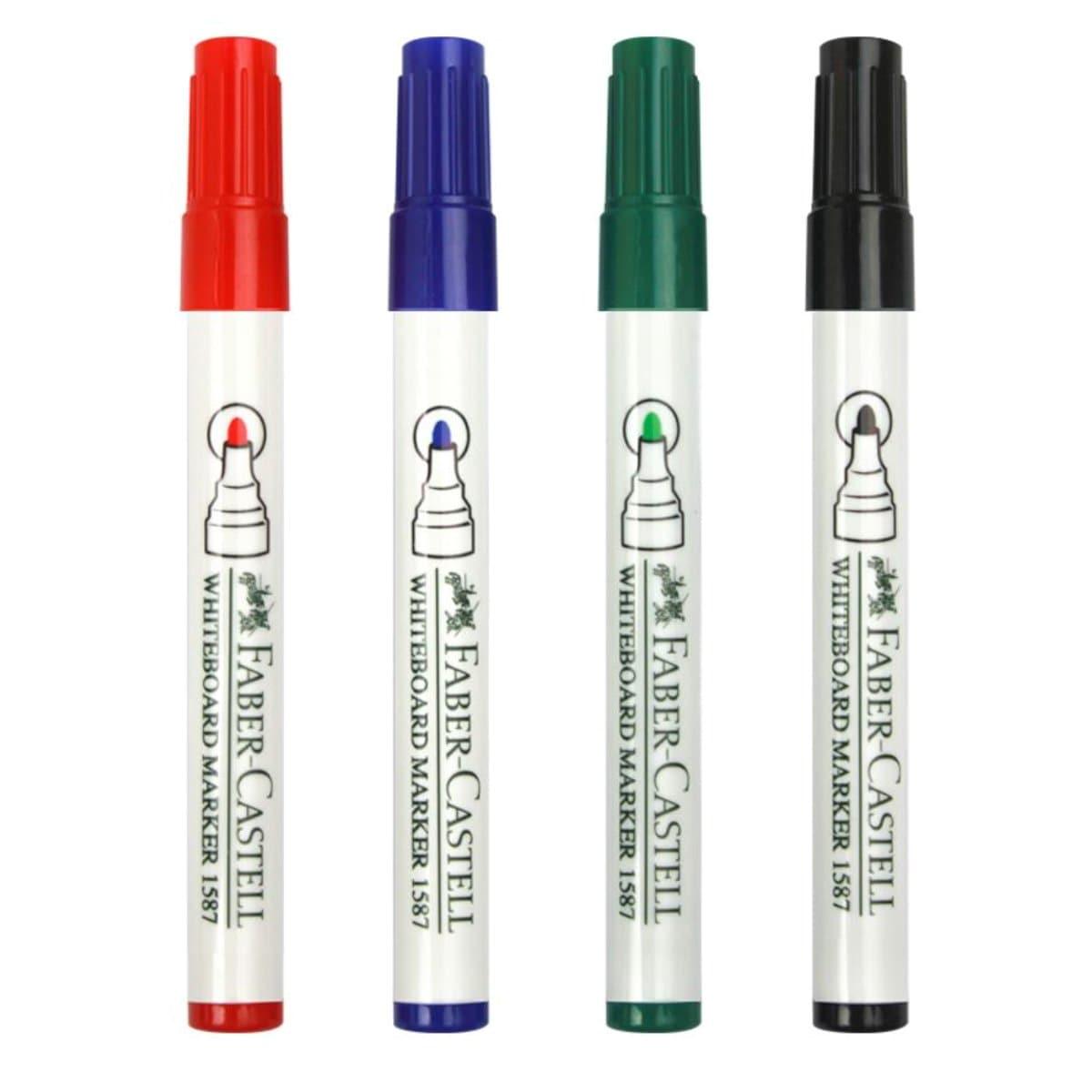 Faber Castell Whiteboard Marker Round Tip Set OF 4 pcs / 500428 - Karout Online -Karout Online Shopping In lebanon - Karout Express Delivery 