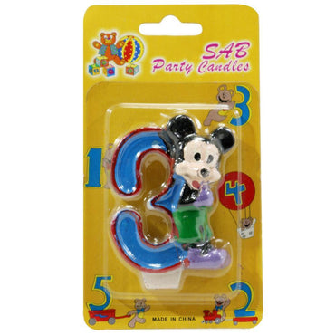 Birthday- Mickey Numbers Candle 3 / Blue Birthday & Party Supplies