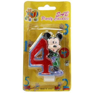 Birthday- Mickey Numbers Candle 4 / Red Birthday & Party Supplies