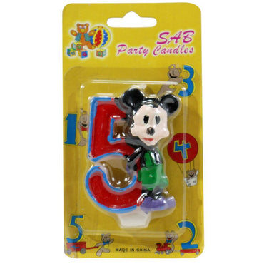 Birthday- Mickey Numbers Candle 5 / Red Birthday & Party Supplies