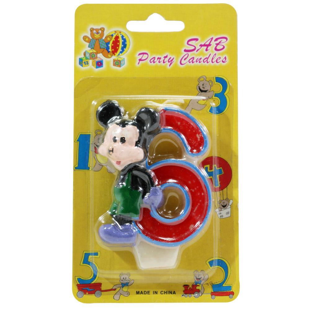 Birthday- Mickey Numbers Candle 6 / Red Birthday & Party Supplies