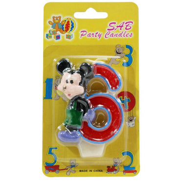 Birthday- Mickey Numbers Candle 6 / Red Birthday & Party Supplies