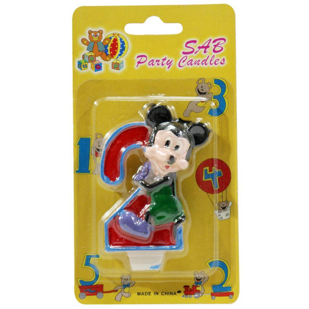 Birthday- Mickey Numbers Candle 2 / Red Birthday & Party Supplies