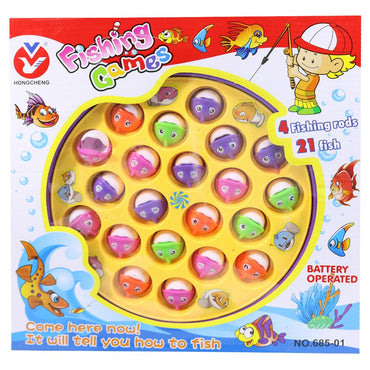 Fishing Game Toy Set with 21 Fish and 4 Fishing Poles - Karout Online -Karout Online Shopping In lebanon - Karout Express Delivery 