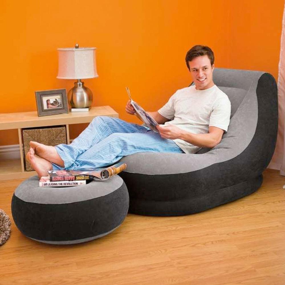 Intex Ultra Lounge inflatable chair with footstool - Karout Online -Karout Online Shopping In lebanon - Karout Express Delivery 