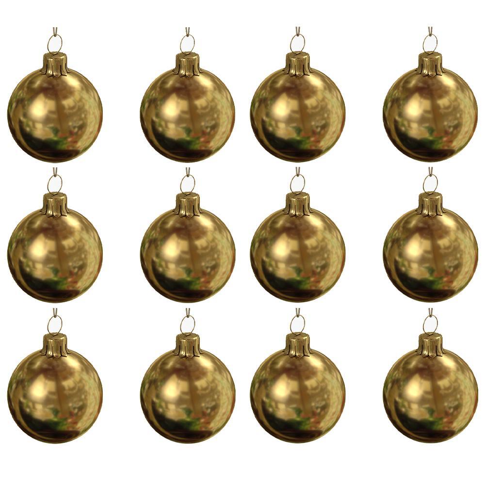 Christmas Decoration Ball 3 Cm (Set of 12)- Gold.