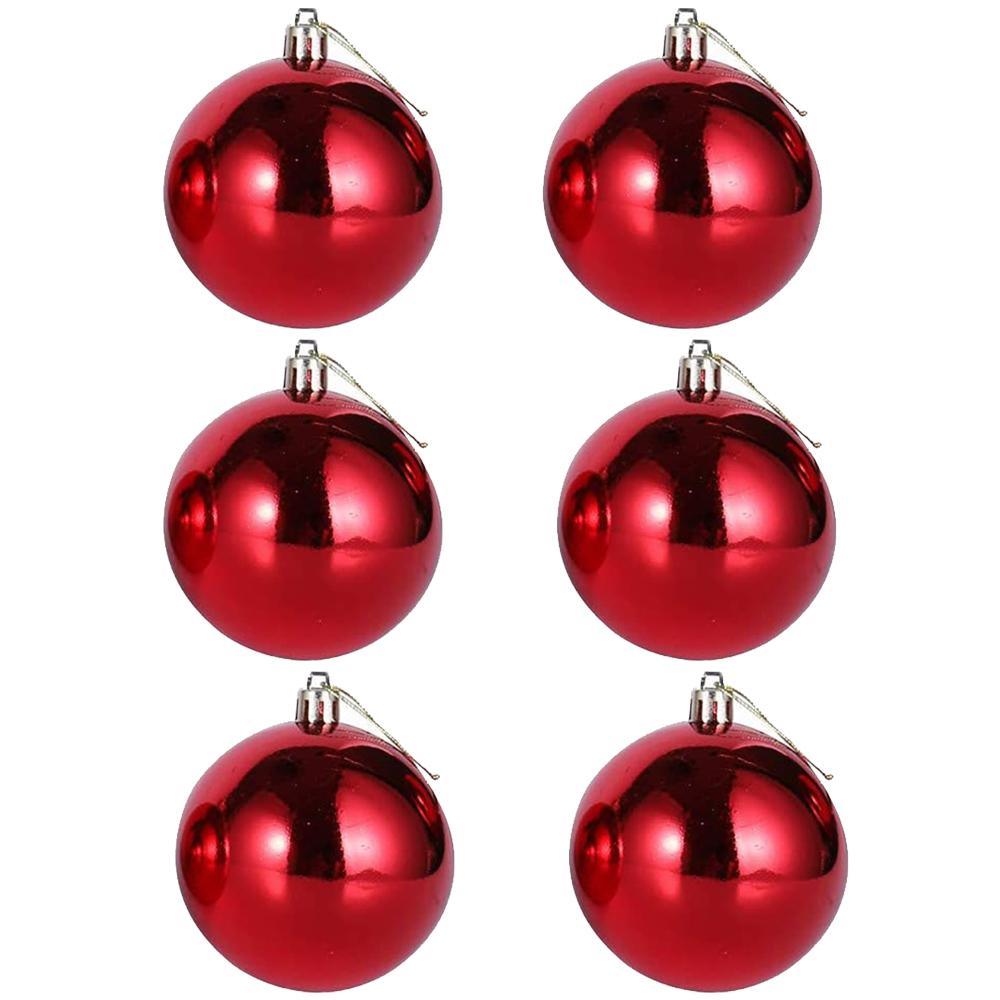 Christmas Decoration Ball 5 Cm (Set of 6)- Red.