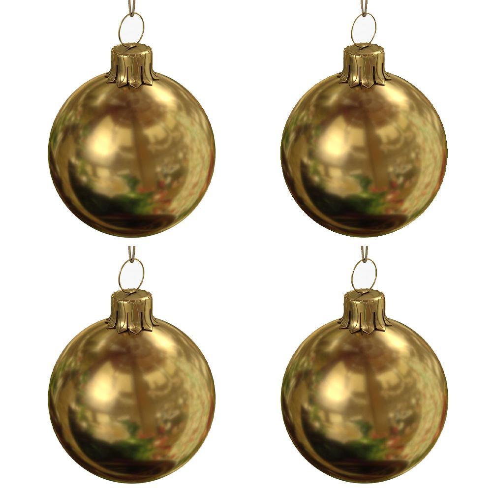 Christmas Decoration Ball 10 Cm (Set of 4)- Gold.