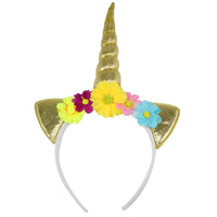 Glitter Unicorn Hair Band / Q-550 Gold Birthday & Party Supplies