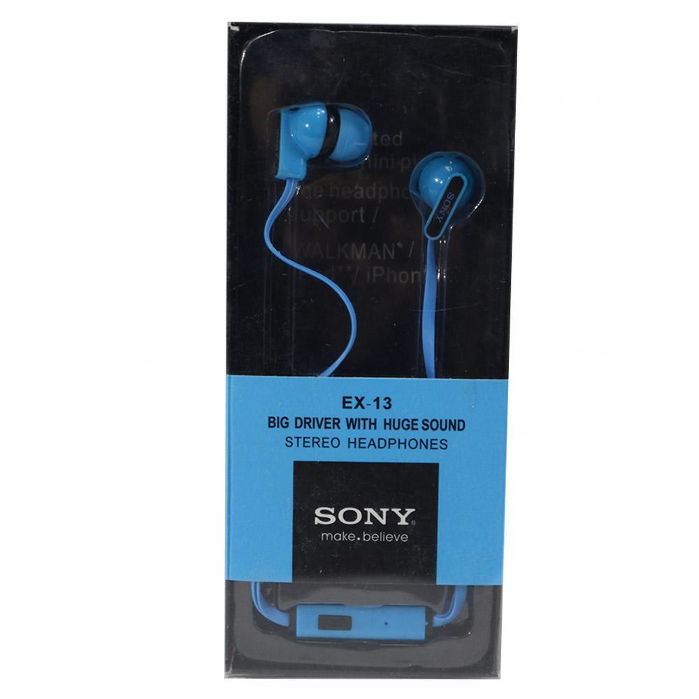 Sony Ex-13 Stereo Headphone Blue Phone Acce
