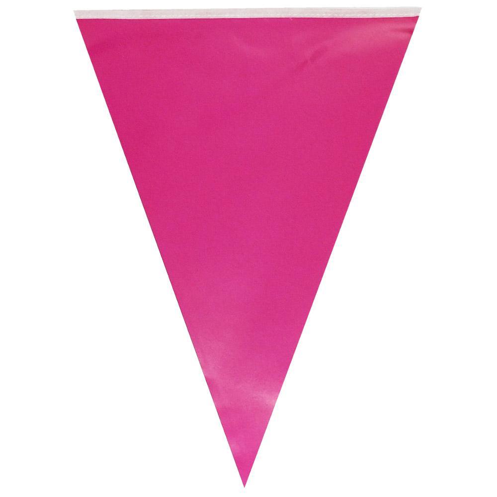 Happy Birthday Colored Flag Banner (10 Pcs) / E-107 Fuchsia Birthday & Party Supplies