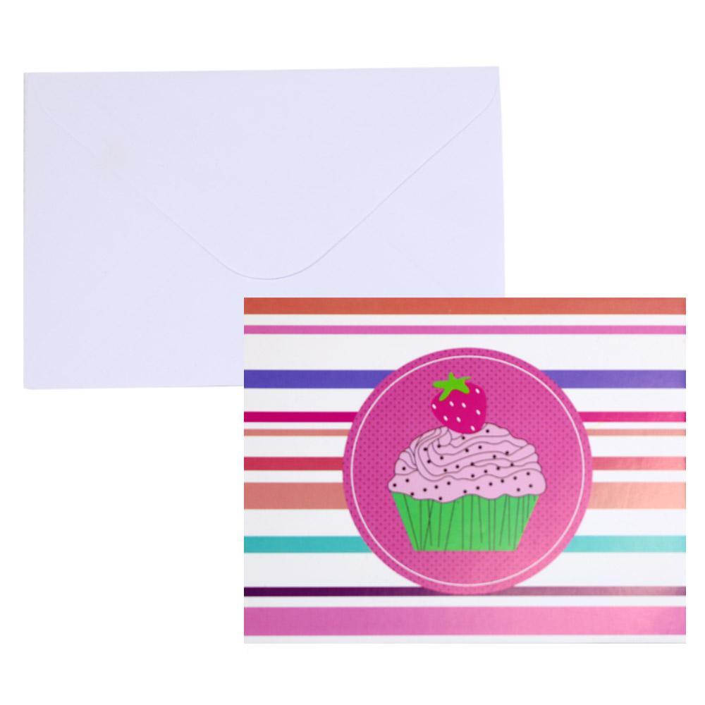 Birthday- Invitation Cards (10 Pcs) Cup Cake / Colorful Birthday & Party Supplies