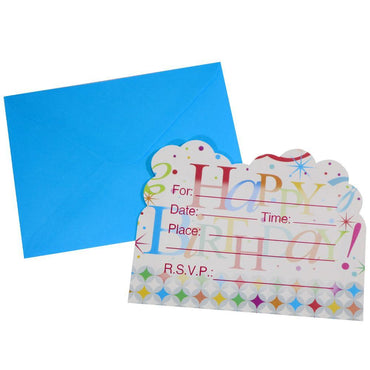 Birthday- Happy Birthday Invitation Cards (6 Pcs) / E-39 850390 Birthday & Party Supplies