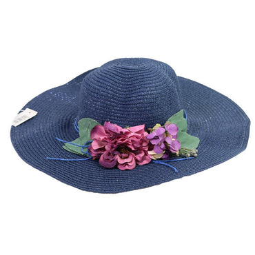 Straw Wide Brim Flower Deigned Hat.