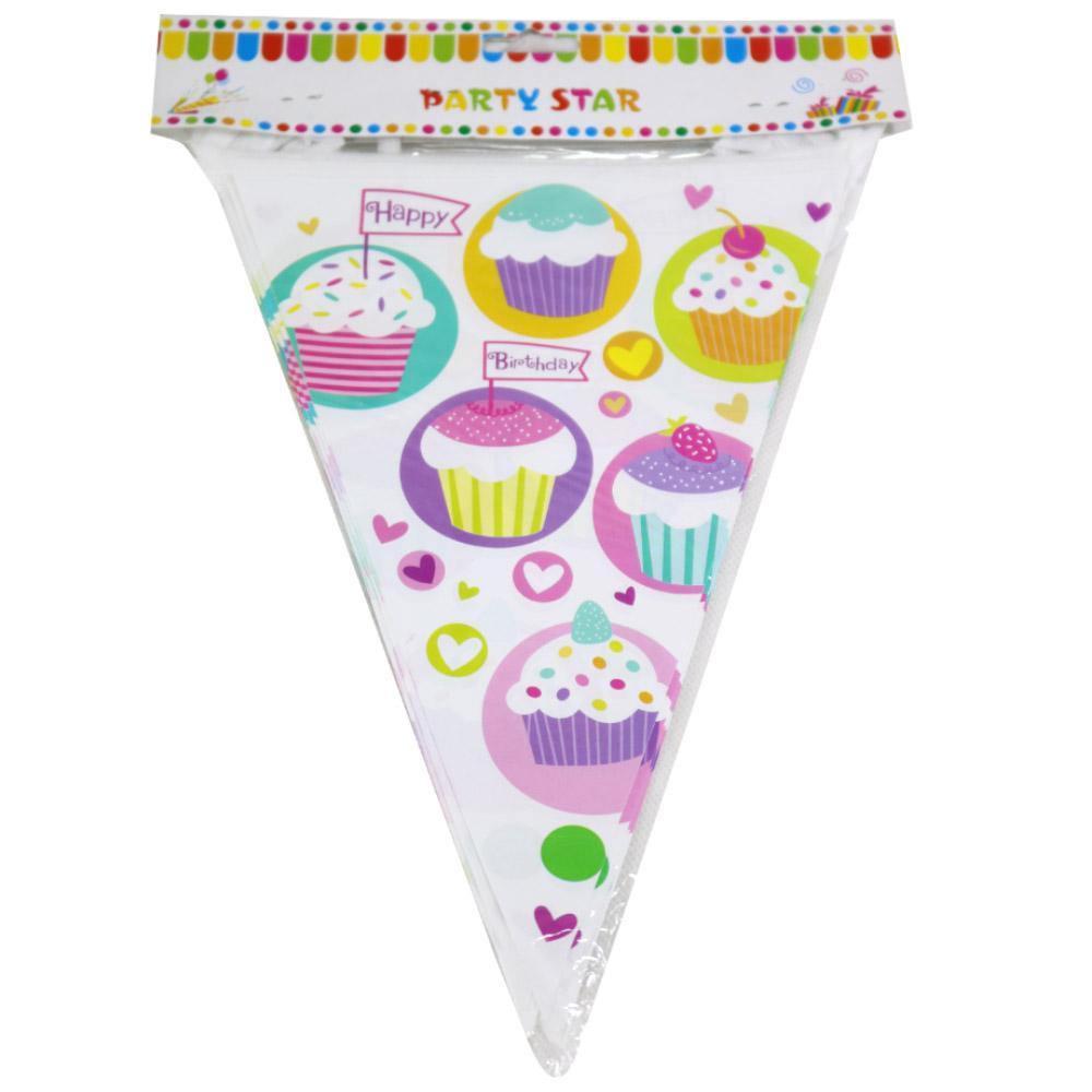 Birthday Flag Banners ( 10Pcs)/ E-106 Cup Cake Birthday & Party Supplies