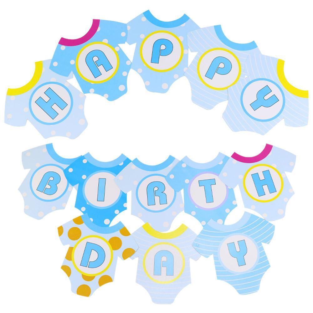 Blue Happy Birthday Banner Decoration / E-122 Birthday & Party Supplies