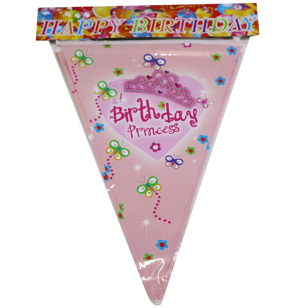 Birthday Princess Flag Banners ( 10 Pcs) / Ab-70 Birthday & Party Supplies
